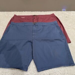 Joe's Jeans Blue and Red Flat Front Shorts